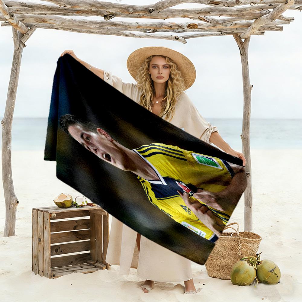 Cristiano Ronaldo Celebration Beach Towel Quick-Dry Soft Microfiber Comfortable Lightweight Perfect for Traveling Yoga Camping and Swimming