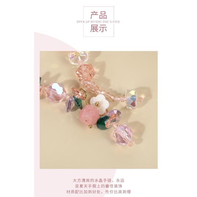 Handmade Pastoral Fresh Sweet Crystal Bracelet For Young Women