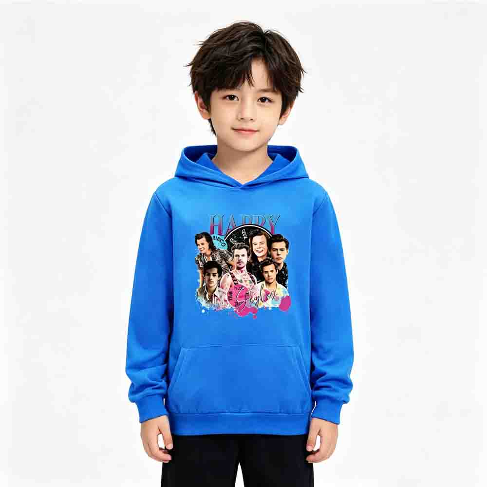 Harry Styles Kiss All The Time Album Pocket Hoodie Kids Cartoon Jumper Toddler Girls Vintage Harry Clothes Baby Boys Long Sleeve Sweatshirts