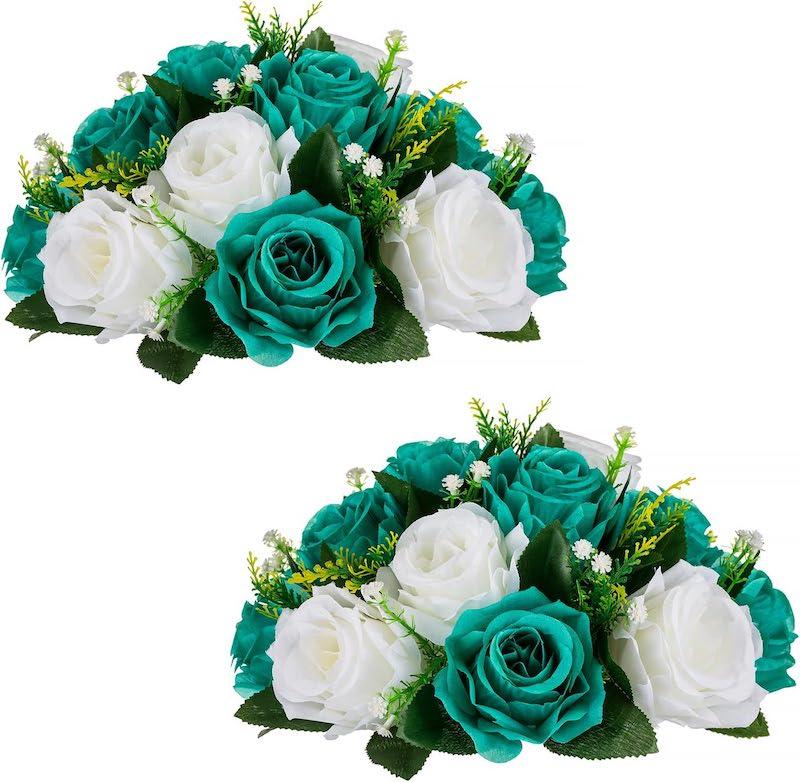 Silk Flowers Bouquet Artificial Roses Table Centerpieces Weddings Decoration Flower Balls for Reception Event