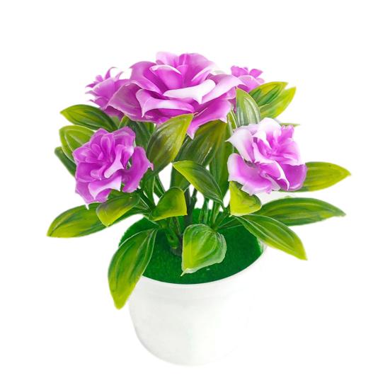 Potted Plant Lifelike Artificial Plastic Simulation Flowers Pot for Home