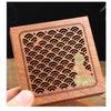 Square Shape Wood Incense Coil Incense Burner Engraved Hollowed-out Pattern Lotus Auspicious Clouds Zen Interior Table Display