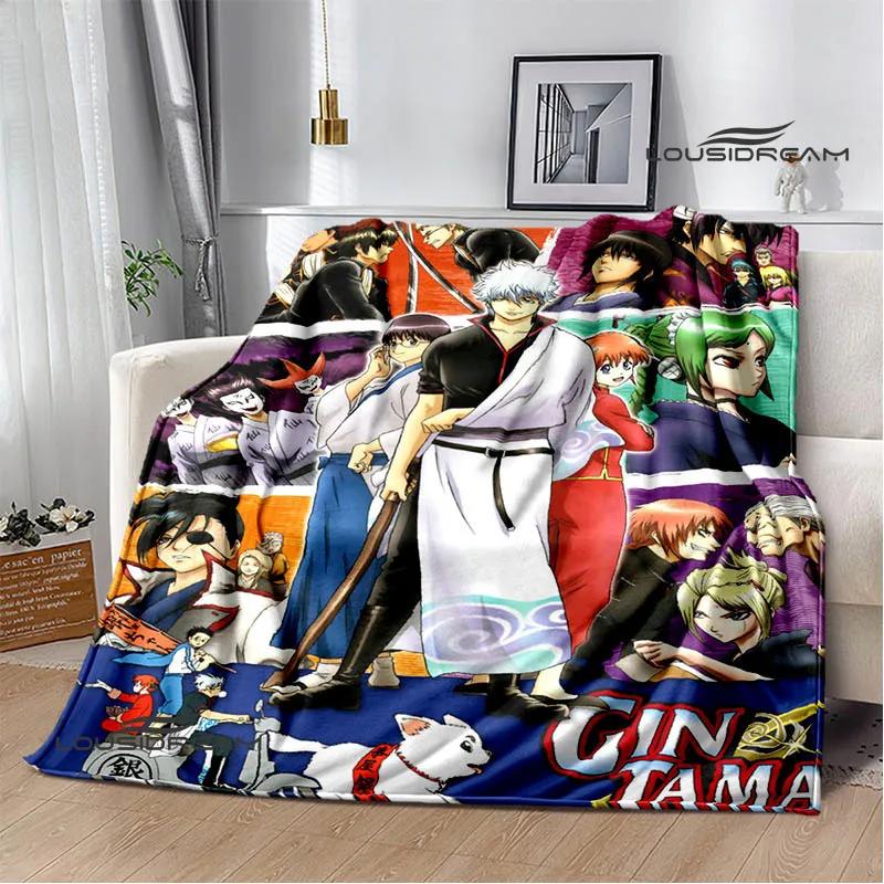 GINTAMA Мультяшные принтованные одеяла Плед для пикника Теплые фланелевые одеяла Постельное белье для дома Одеяла для кроватей Подарок на день рождения