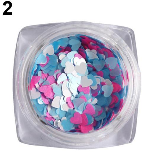 Shiny Glitter Love Heart Sequins Nail Art Decoration Manicure DIY Tool