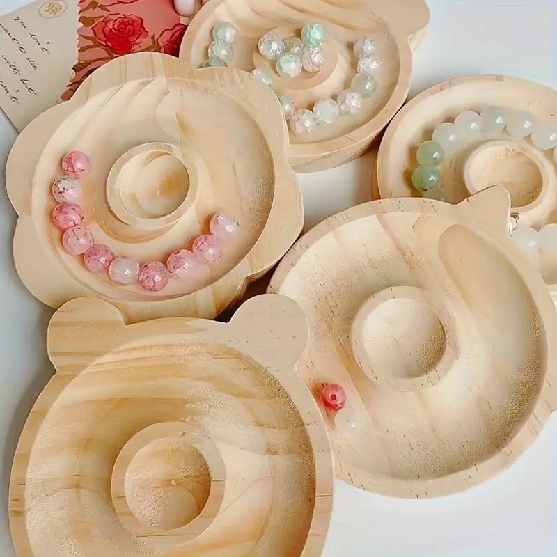 Wooden Bead Board Creative Storage Tray Organize Multiple Styles Bracelets DIY Ornament Display Grooves Sundries Accessories