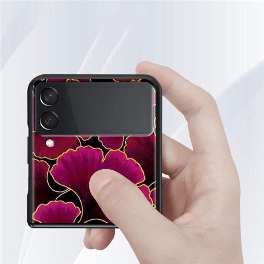 Чехол для телефона Samsung Galaxy Z Flip 3 5G, черный твердый переплет ZFlip 3, роскошные противоударные чехлы-бамперы, модный узор Art Sac