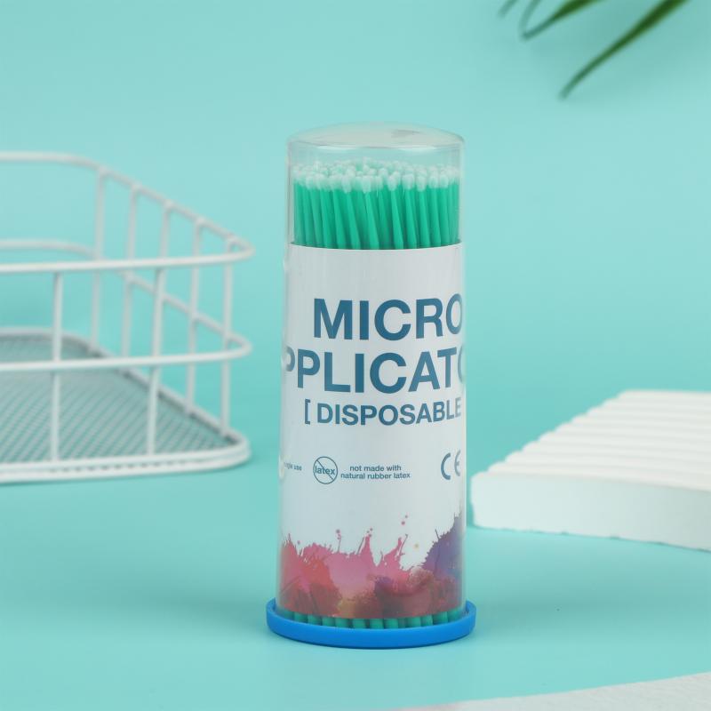 Одноразовые микрокисти-аппликаторы 100 шт. Без латекса. Тонкие, мягкие, с точными кончиками. Для окрашивания ресниц, чистки зубов, нейл-арта.