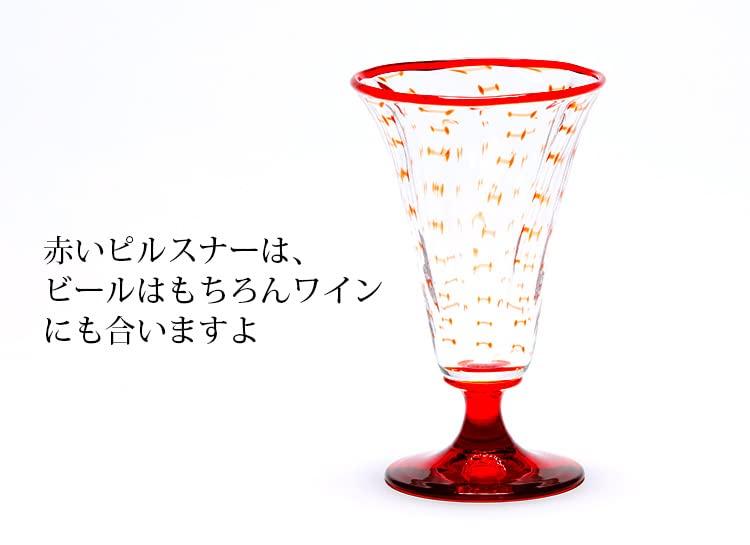 Soejima Glass Hizen Vidro Liquor Cup Jomon Pilsner Red Made in Japan Gift [Традиционное ремесло/Выдувное стекло/Подарок] (Подарок на праздник)