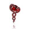 Fashion Creative Alloy Full Diamond Double Snake Brooch Vintage Ladies Suit Dress Corsage Ornament Animal Pin