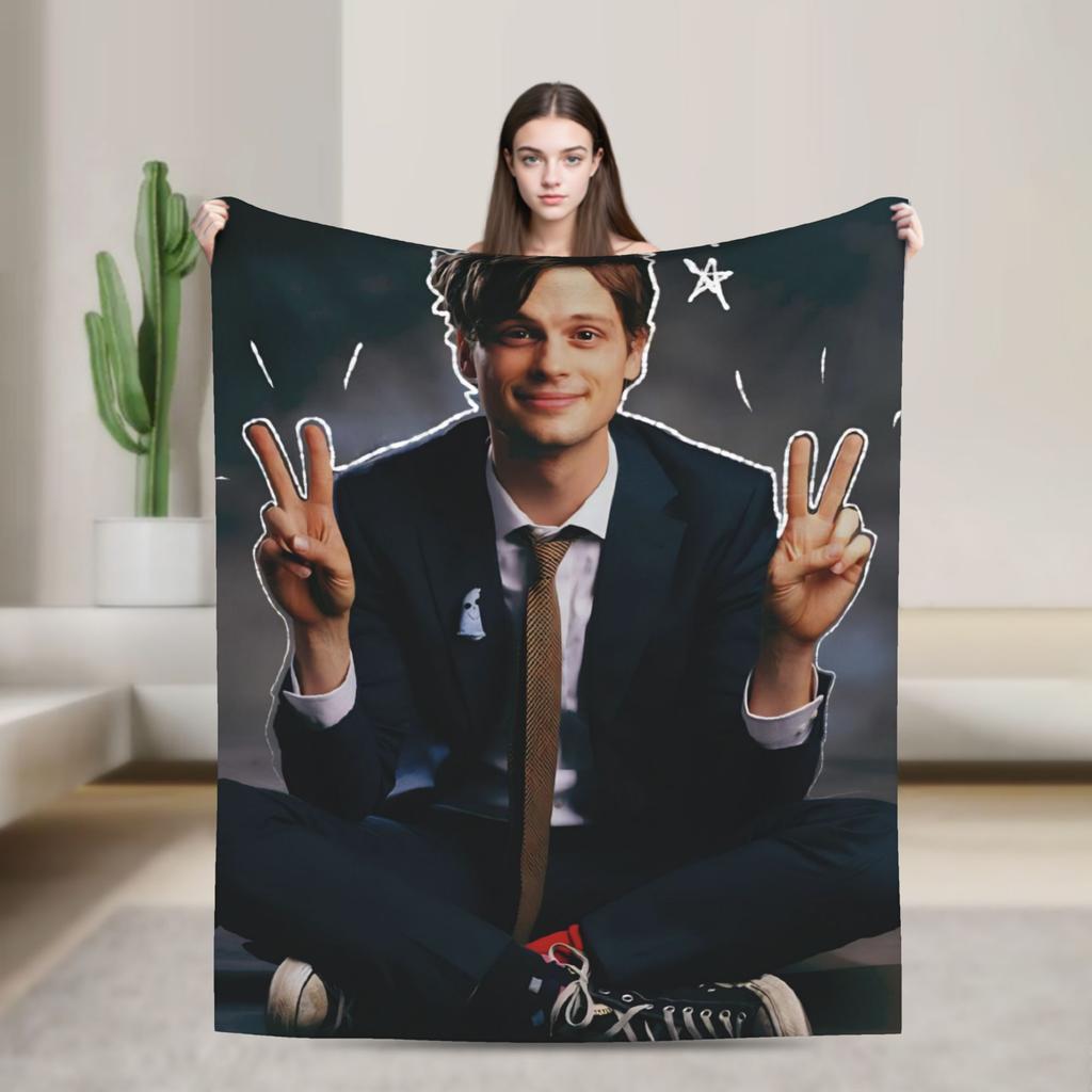 Criminal Minds Spencer Reid  Blanket  Camping Flannel Throw Blanket For Living Room Soft Custom DIY Quality Bedspread