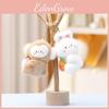 And Rabbit Monkey Plush Keychain With Carrot Peach Design For Backpack Decor
