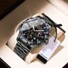 Fashion Quartz Watches Men Casual Sport Wristwatch with Stainless Steel Chronograph Dial Clock with Luminous