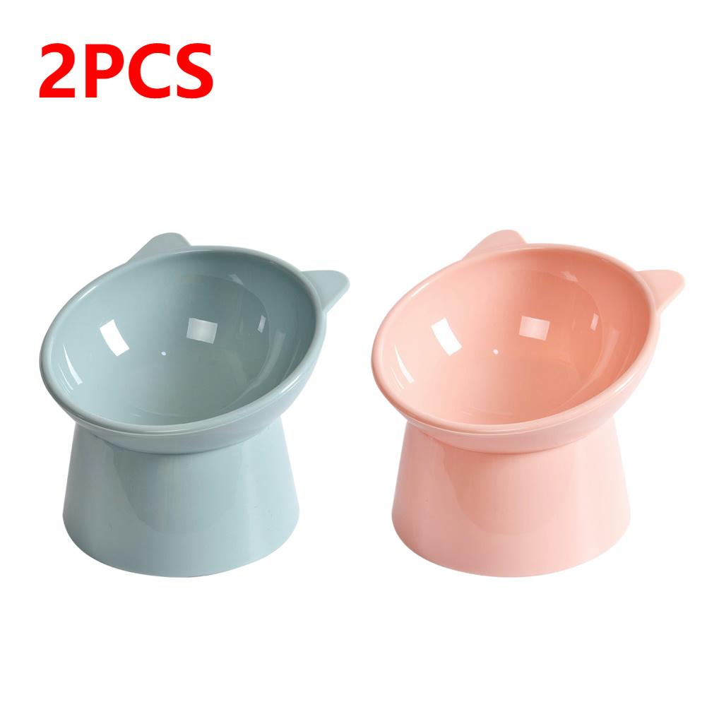 3PCS Tilted Cat Food Bowl Cat Food Dish Ergonomic Raised Cat Food Bowl Anti Vomiting Plastic Feeding Bowl Non Slip for Cats Dogs
