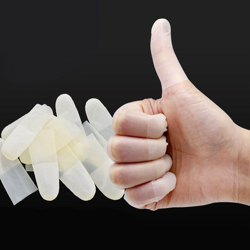 100 шт. латексные антистатические напальчники прозрачные глазированные защитные перчатки для рабочего места