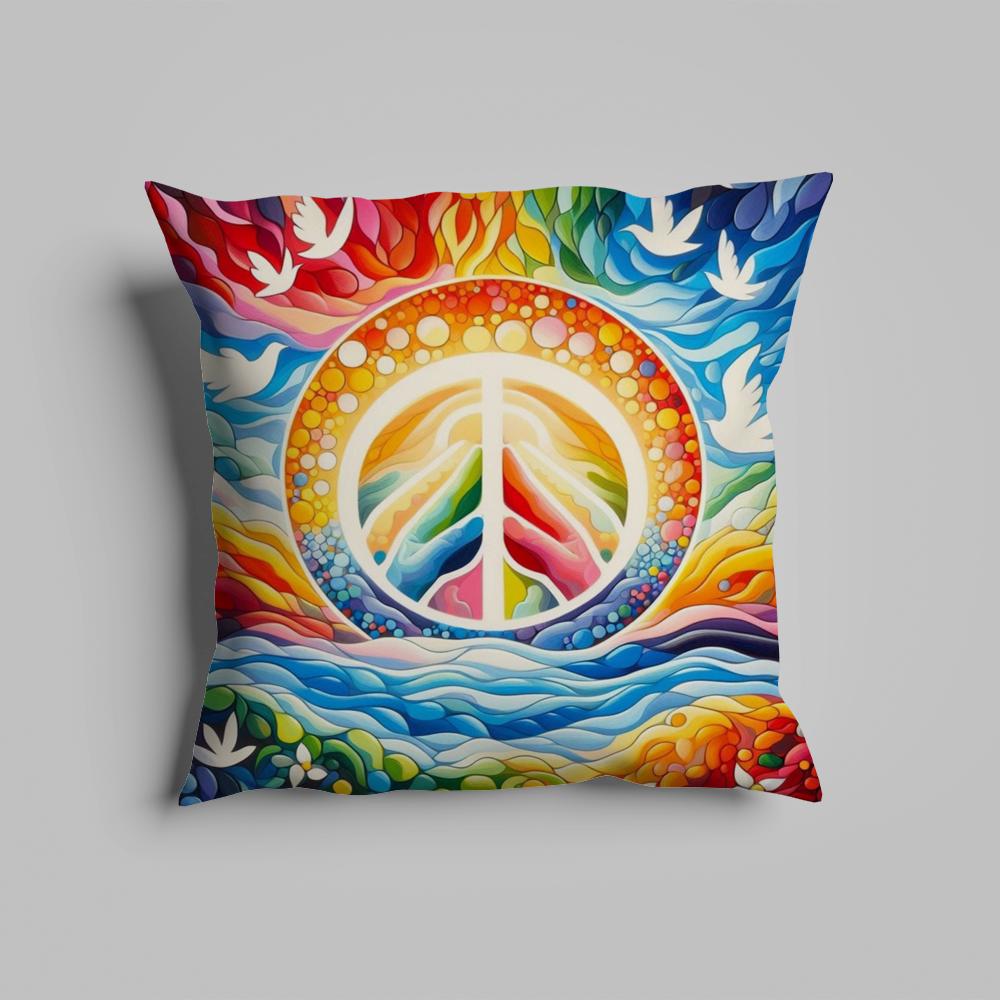 Pillow Case luxurious home office, sofa decorative Multi sized car seat cushions, pillowcases Peace sign flower sunshine