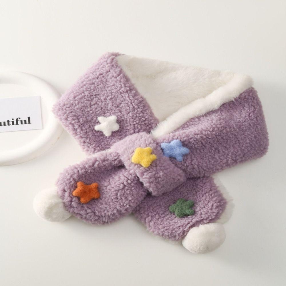 Детские зимние шарфы с крестом из искусственного кроличьего меха, детский теплый шарф для шеи Kawaii, детский шарф на шею, уличный