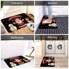 Santa Claus Doormat Festive Polyester Rug, Machine Washable Rubber Backing Door Carpet for Multi-Season Holiday Home Decor