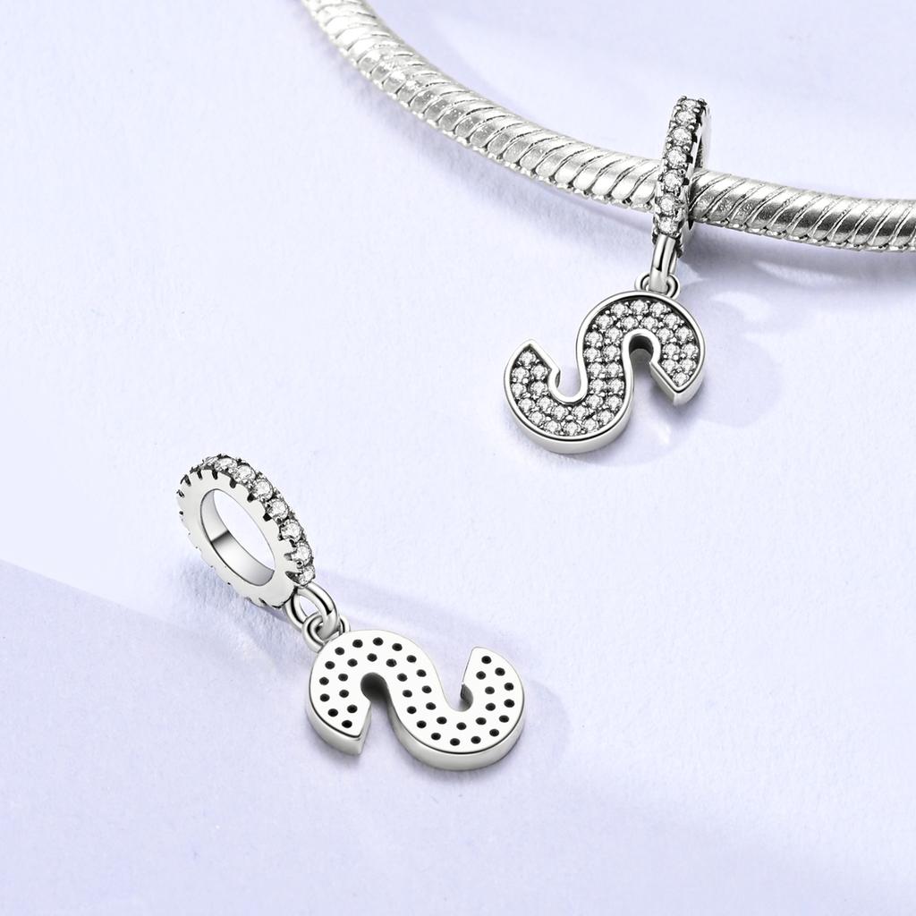 Медный Подвесной Шарм 26 Букв A-Z Подвеска-Заклинание Циркон Подходит для Браслета Сделай Сам Женские Украшения