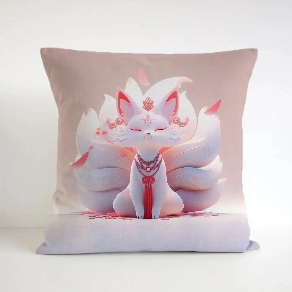 Cartoon Fox Cushion Cover 50x50 Cushions Decorative Pillowcases 40x40 Ornamental Pillows for Living Room Lounge Chairs Pillow