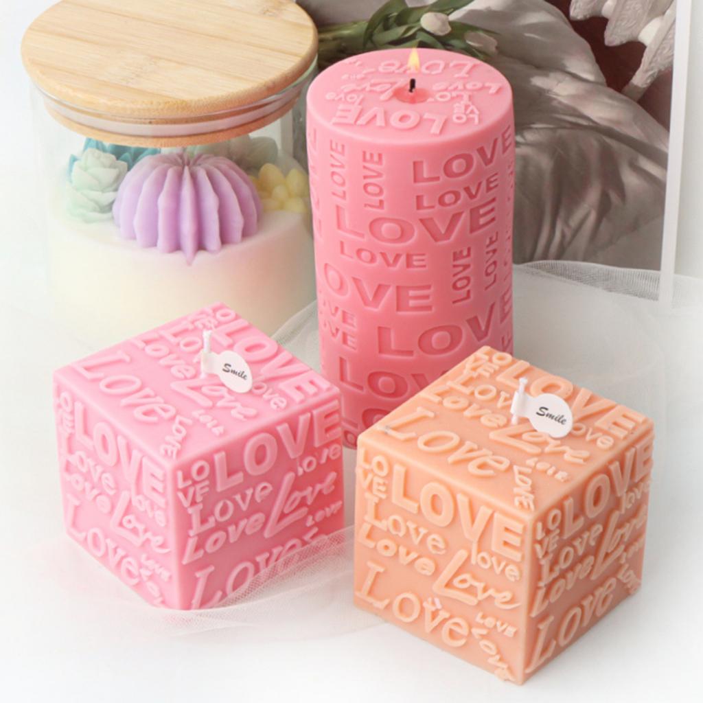 Рельефная силиконовая форма для свечей в виде колонны «Любовь», квадратная форма для мыла из смолы и гипса, украшение на День святого Валентина, подарки своими руками