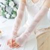 Summer Long Fingerless Gloves Women Sun Protection Sleeves Gloves Lady Thin Lace Mesh Arm Sleeve Sunscreen Uv Breathable Mittens