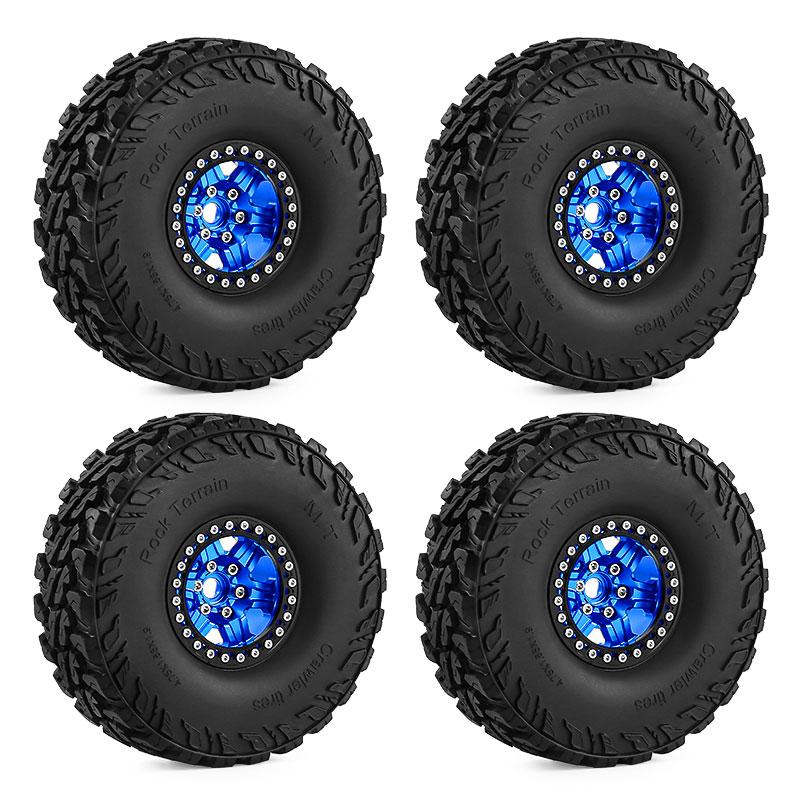 1.9 Inch Beadlock Wheels and Tires 12mm Hex for TRX4 SCX10 Capra Enduro TRX6 D90 Gen8 AXI03007 RC Crawler