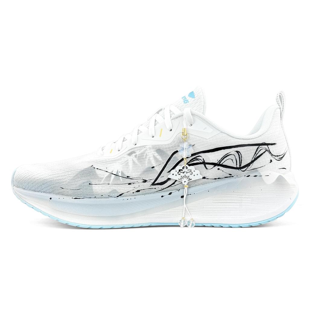 Li Ning Wuyue Амортизирующие Дышащие Низкие Беговые Кроссовки Мужские Белые ARST003-1(Team537-LD)