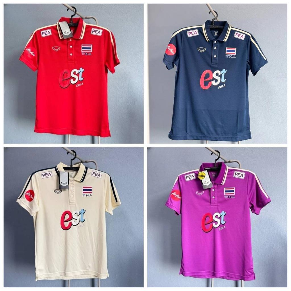 ТАИЛАНД Национальная волейбольная мужская женская сборная 2024 года по волейболу Джерси ЧИР Фан-принт Быстросохнущая рубашка-поло с коротким рукавом Униформа Флаг Логотип Спорт