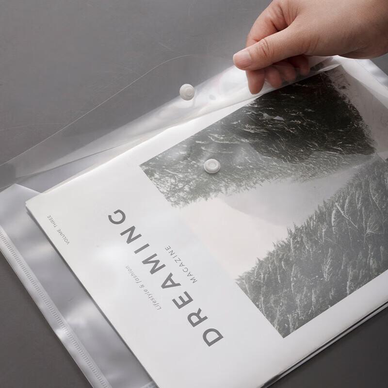 M&G A4 Snap Button Transparent File Folders