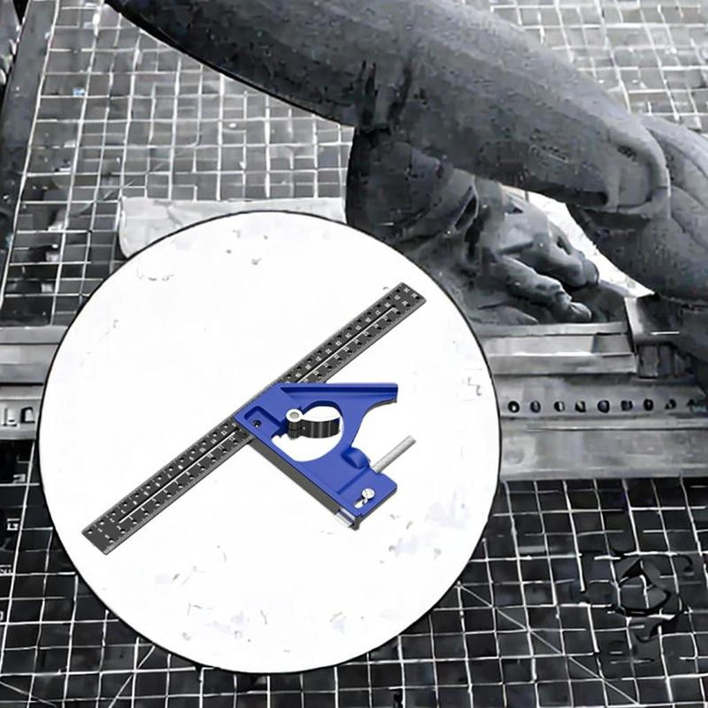 Угольник комбинированный столярный инструмент, металлическая линейка для разметки, алюминиевый сплав, профессиональный измерительный