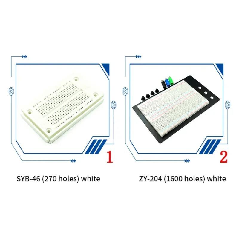 Макетная плата 400 700 750 830 отверстий MB-102 Беспаечная печатная плата Мини-тестовая плата ZY-204 1600 точек Прототип платы Перемычка Кабель DIY Kit