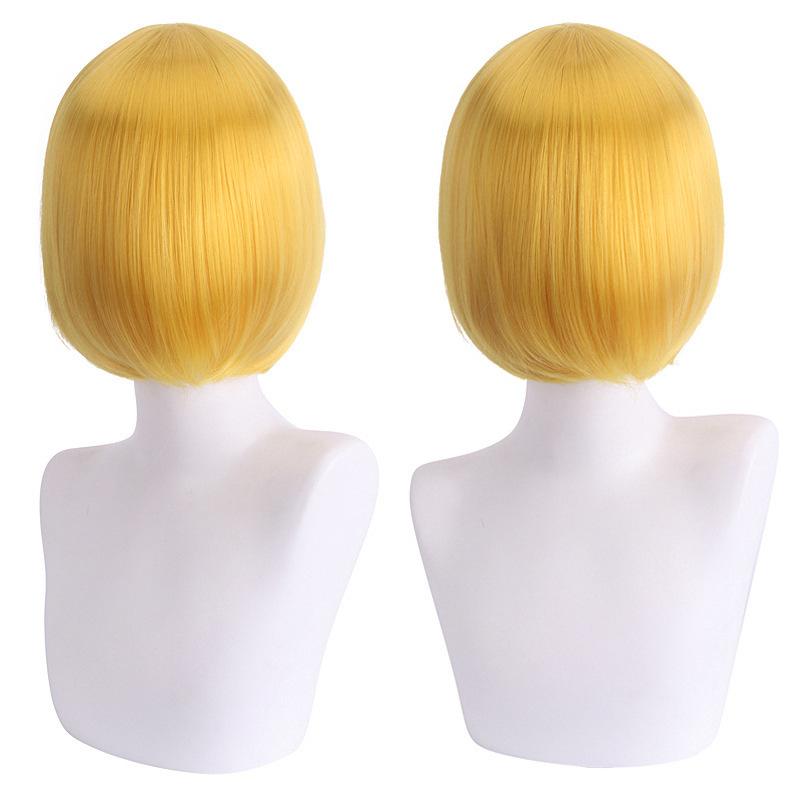 Cosplay Wig, Face-Controlling, Short Hair, Thickened Version, Face-Controlling Style, Colorful Synthetic Fiber Wig