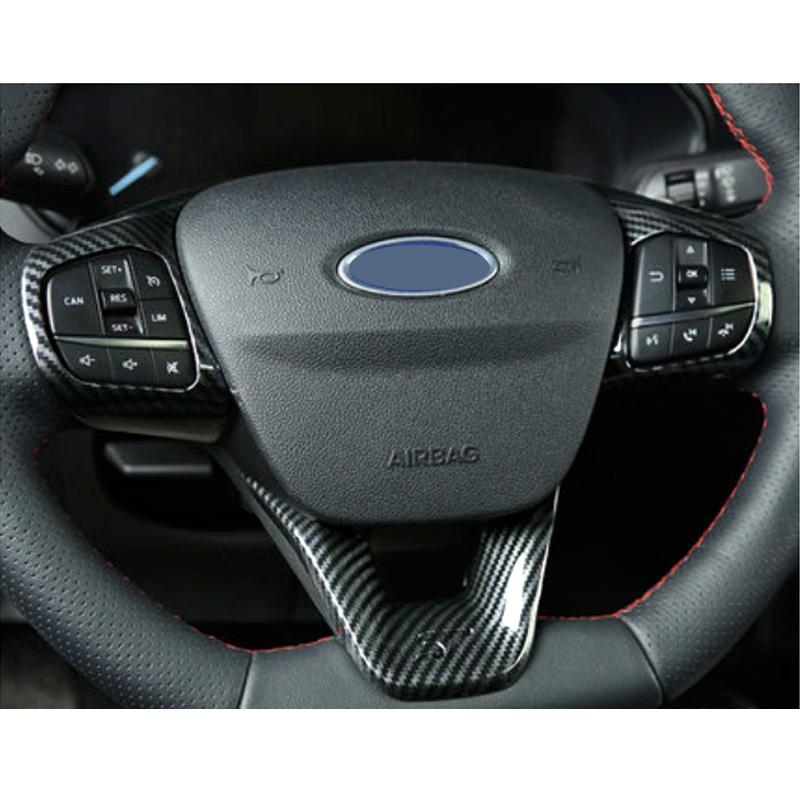 For Ford Fiesta MK8 2018 Focus MK4 ST Steering Wheel Button Frame Cover Trims ABS Sticker Car Styling Accessories