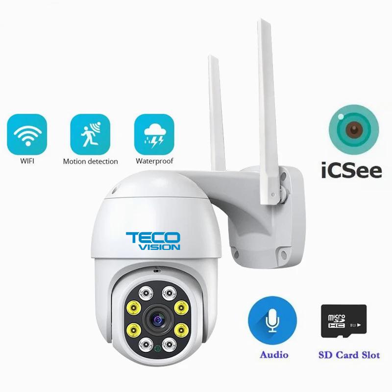 TECO VISION 5 Мегапикселей 360° Аудио + Микрофон 128 ГБ WIFI PTZ PTZ5DF