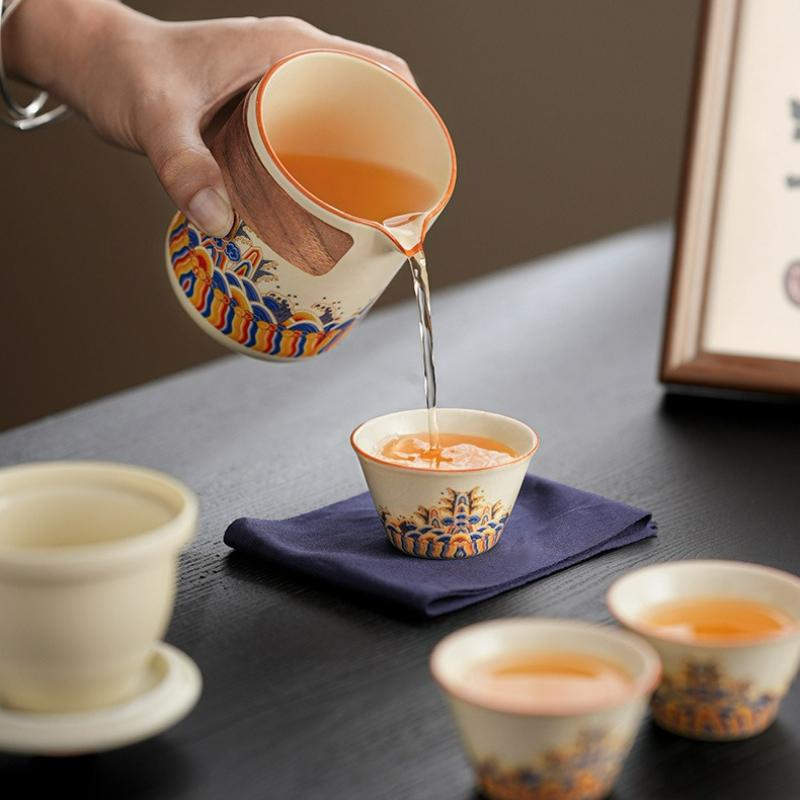 Китайский Ру Kiln Набор для кунг-фу Портативный Дорожный Наружный Бытовой Керамический Чайник Банка для чая Чашка Наборы для чая Кожаная сумка Новый