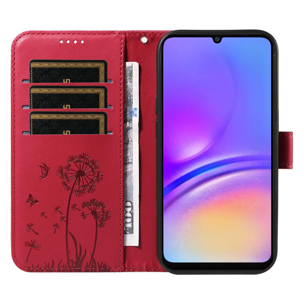 For Samsung Galaxy A06 5G/Galaxy A06 4G Leather Wallet Case with Strap Dandelion Imprint Phone Stand Cover