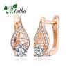 Серьги-клипсы MINTHA, модные свадебные повседневные модные ювелирные изделия цвета розового золота, серьги с кубическим цирконием для женщин, свадебные серьги