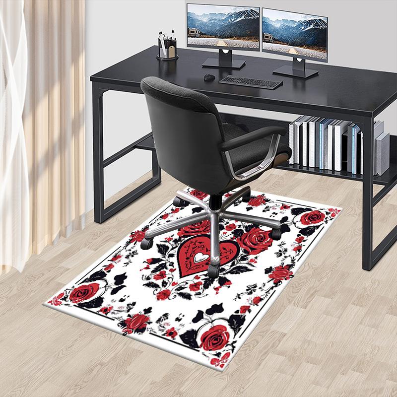 1PC Rose Heart Non-Slip Floor carpet, Office, family, bedroom, Studio - Large Area Rug, Vibrant Colors-C0498