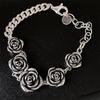 Vintage Punk Rose Flower Chain Bracelet Charm Women Girl New Fashion Creative Geometric Handmade Party Jewelry Gifts