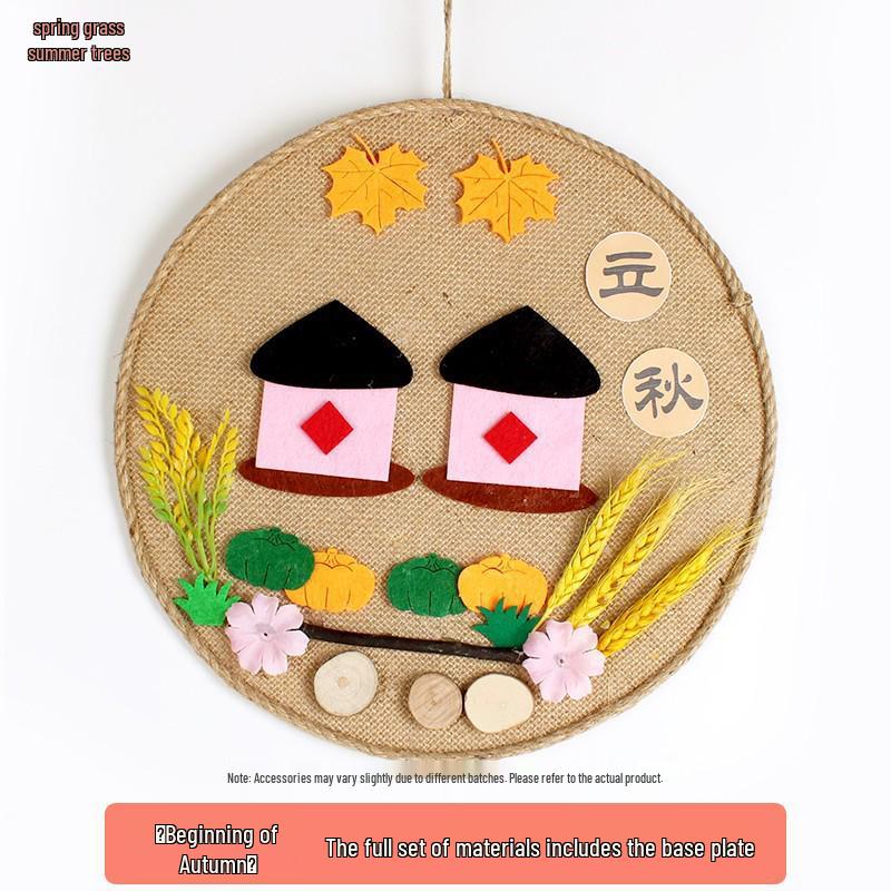 24 Solar Terms DIY Craft Kit for Kids: Hemp Rope & Stickers