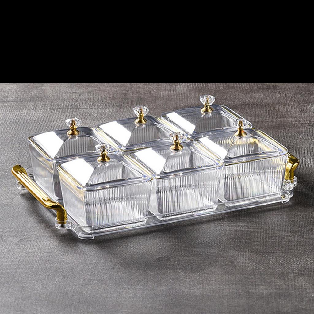 Тарелка для закусок из сухофруктов, разделенные сервировочные блюда Блюдо для конфет и орехов с крышкой для вечеринки