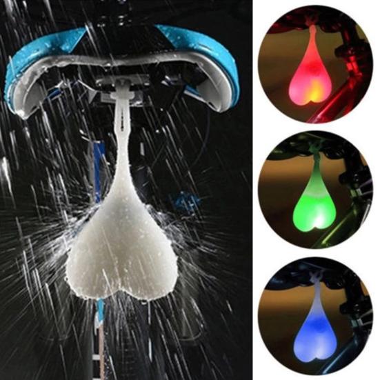 Задний фонарь для велосипеда, водонепроницаемый силиконовый, в форме сердца, предупреждающий фонарь для ночной езды на горном велосипеде, шоссейный задний фонарь для горного велосипеда, аксессуары для велосипеда