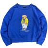 Polo Ralph Lauren Bear Pattern Crewneck Fleece Long Sleeve Sweatshirt Women Sweatshirt Blue WMPOKNIN6820093-400