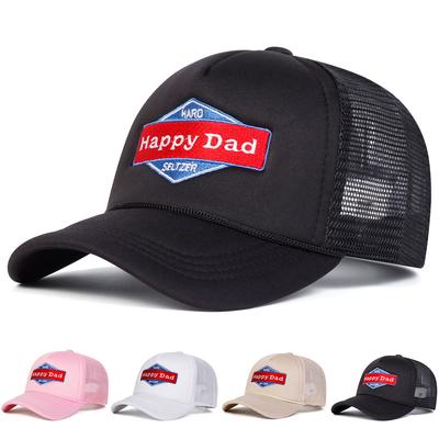 Мужская бейсболка с вышивкой надписи Happy Dad, сетчатая шляпа, уличная регулируемая солнцезащитная шляпа для отдыха, весна-осень, путешествия, туризм, пляжный отдых