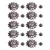 10 Sets Rivets Screws Gunmetal 20mm Sun Face Rivet and 4.5mm Crossed Screw for Leather Collar Belt H