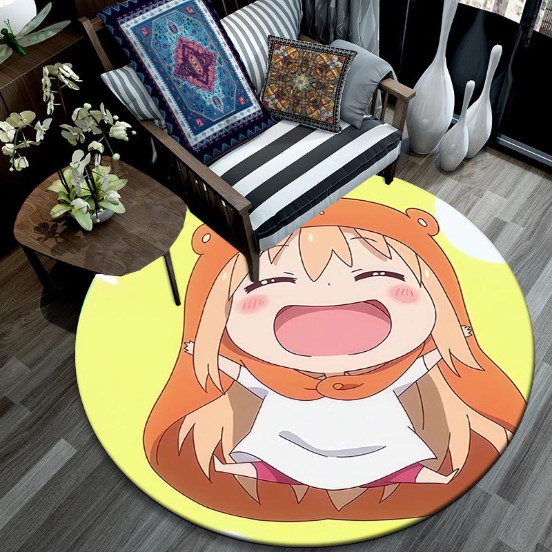 Himouto! Umaru‑chan2 Round Area Rug,Carpet Rug for Living Room Bedroom Sofa Playroom Decor,Non-slip Floor Mat