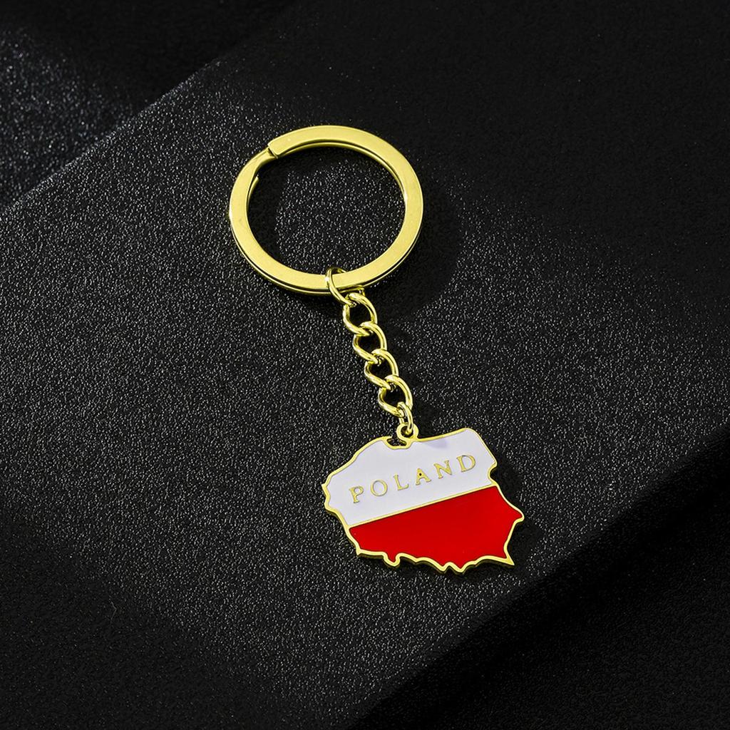 Стильный брелок с картой Польши, прочный материал из титановой стали, брелоки с флагом Польши, держатель для ключей, отличный для подарка