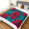 Rose flower-themed pattern Flannel printed blanket suitable for all seasons suitable for living room office sofa and travel