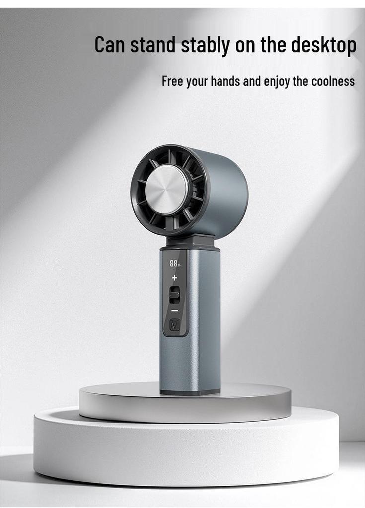 2026 Portable Rechargeable High-Speed Handheld USB Fan with Ice Compress for Outdoor Use