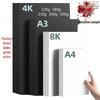 Black and White Thick Cardstock for Drawing and Crafts, A3/A4 Sizes, Includes 4K/8K Variants.